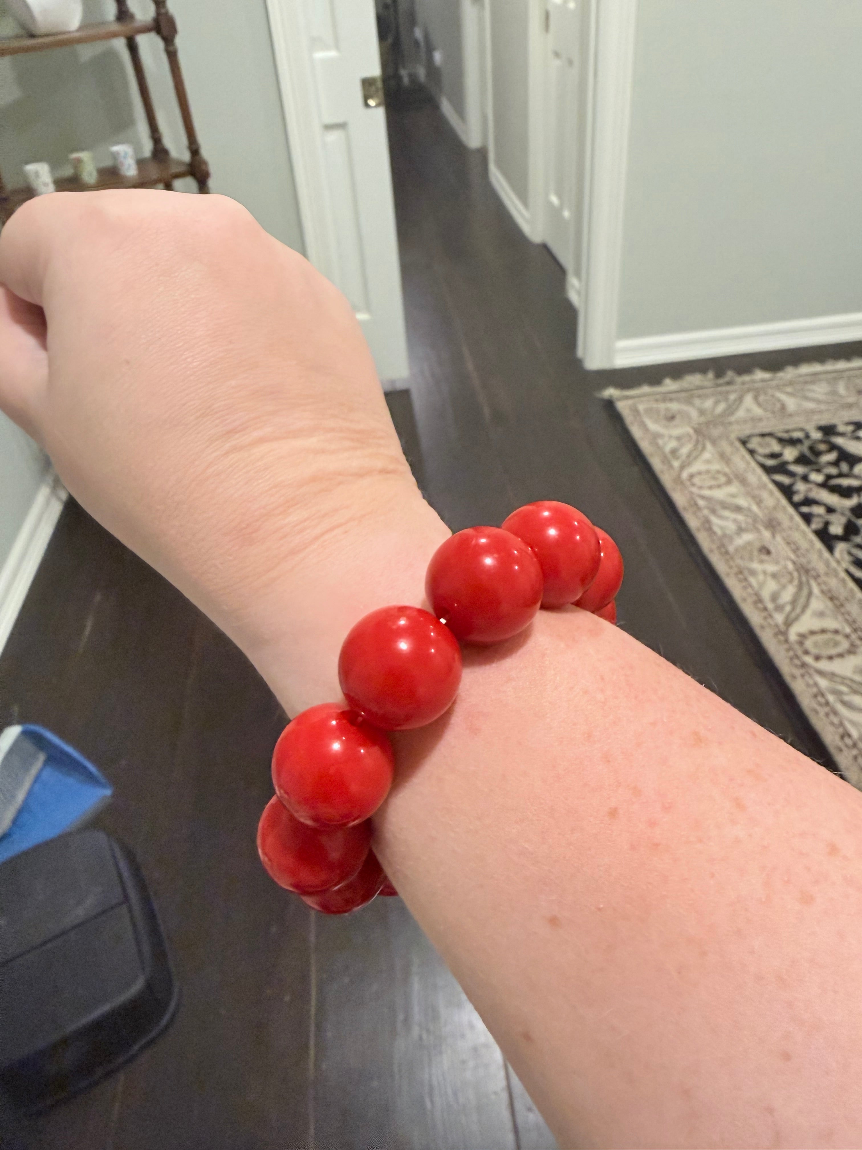 Red Holiday Bead Bracelet – Limited Edition