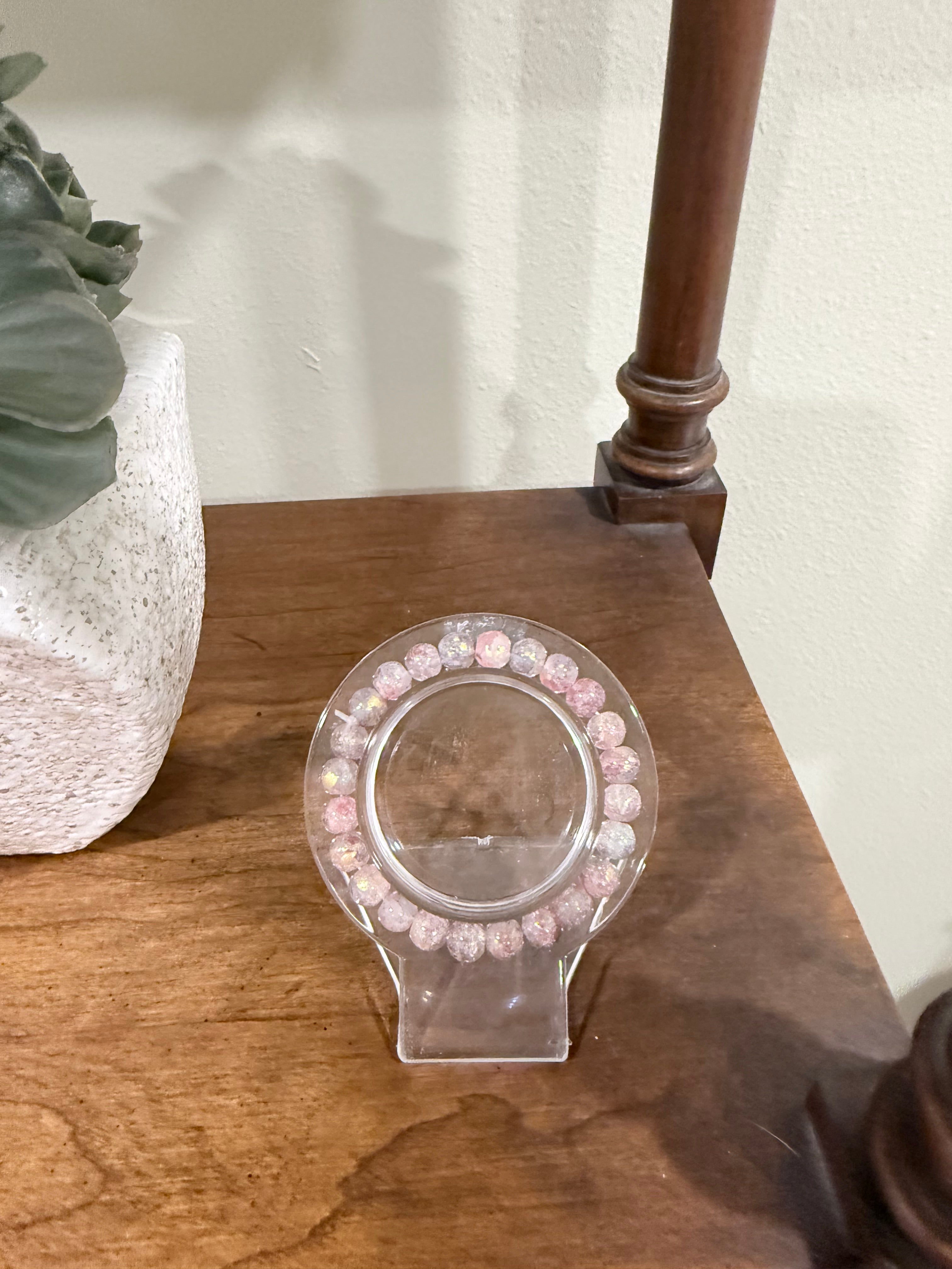 Blush Crackle Glass Bracelet